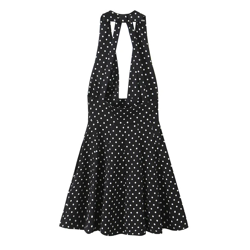 欧米風レディースファッション　気質アップ　万能　水玉模様　襟付きショートワンピース