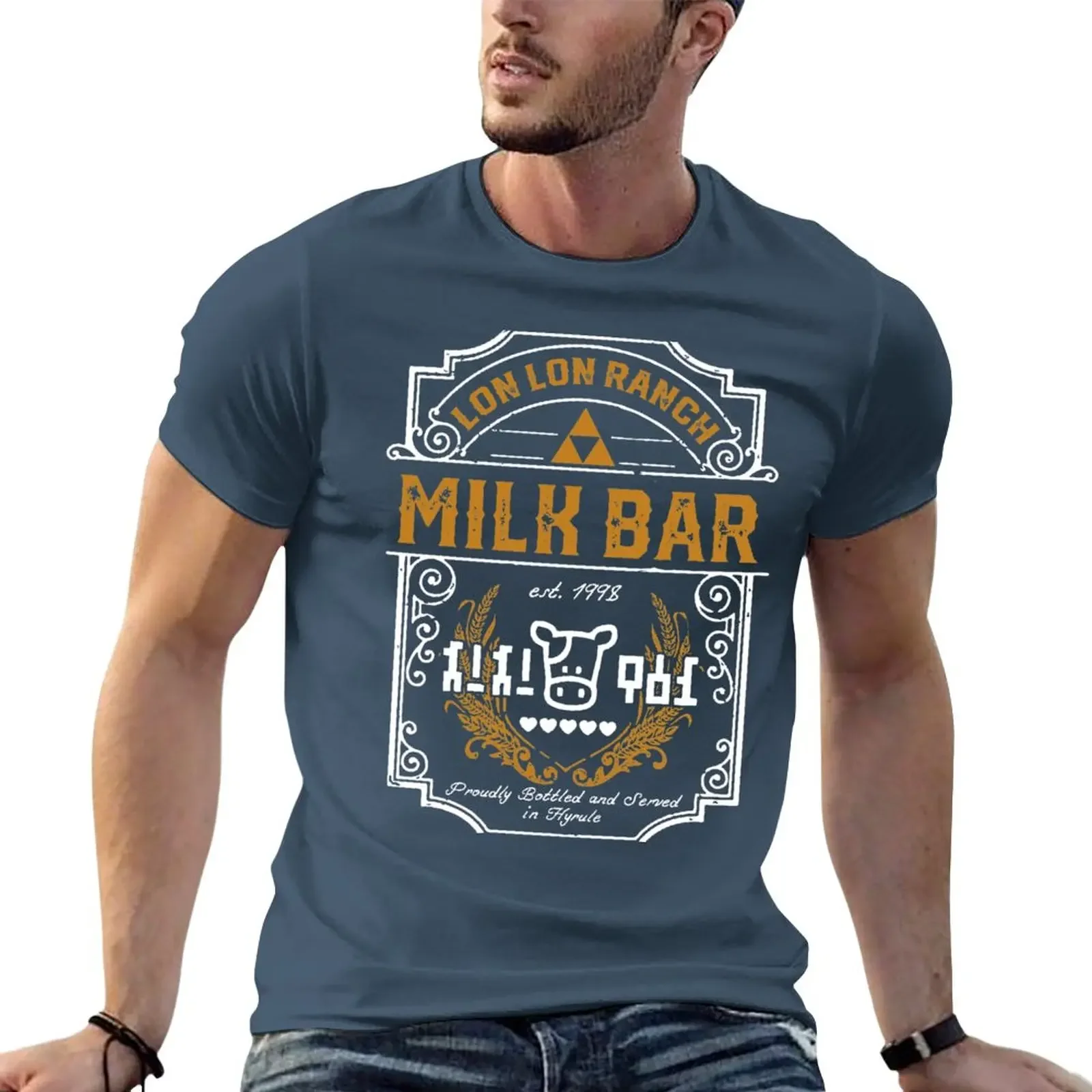 New Lon Lon Ranch Milk Bar T-Shirt boys white t shirts shirts graphic tees fruit of the loom mens t shirts