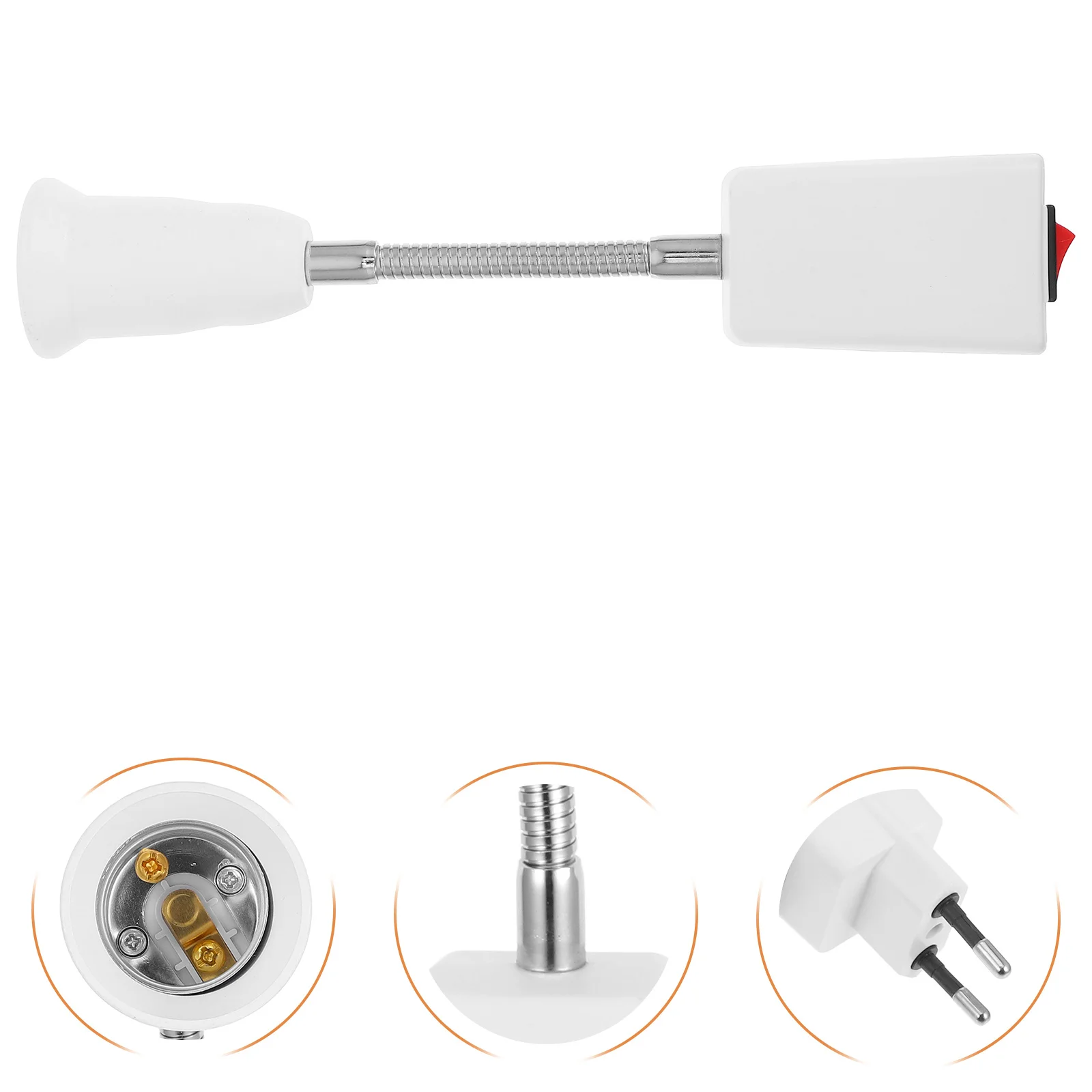 

Light Socket Extender E27 Bulb Holder with Switch All Direction Adjustable Plug for Desk Lamp and Night Light Use