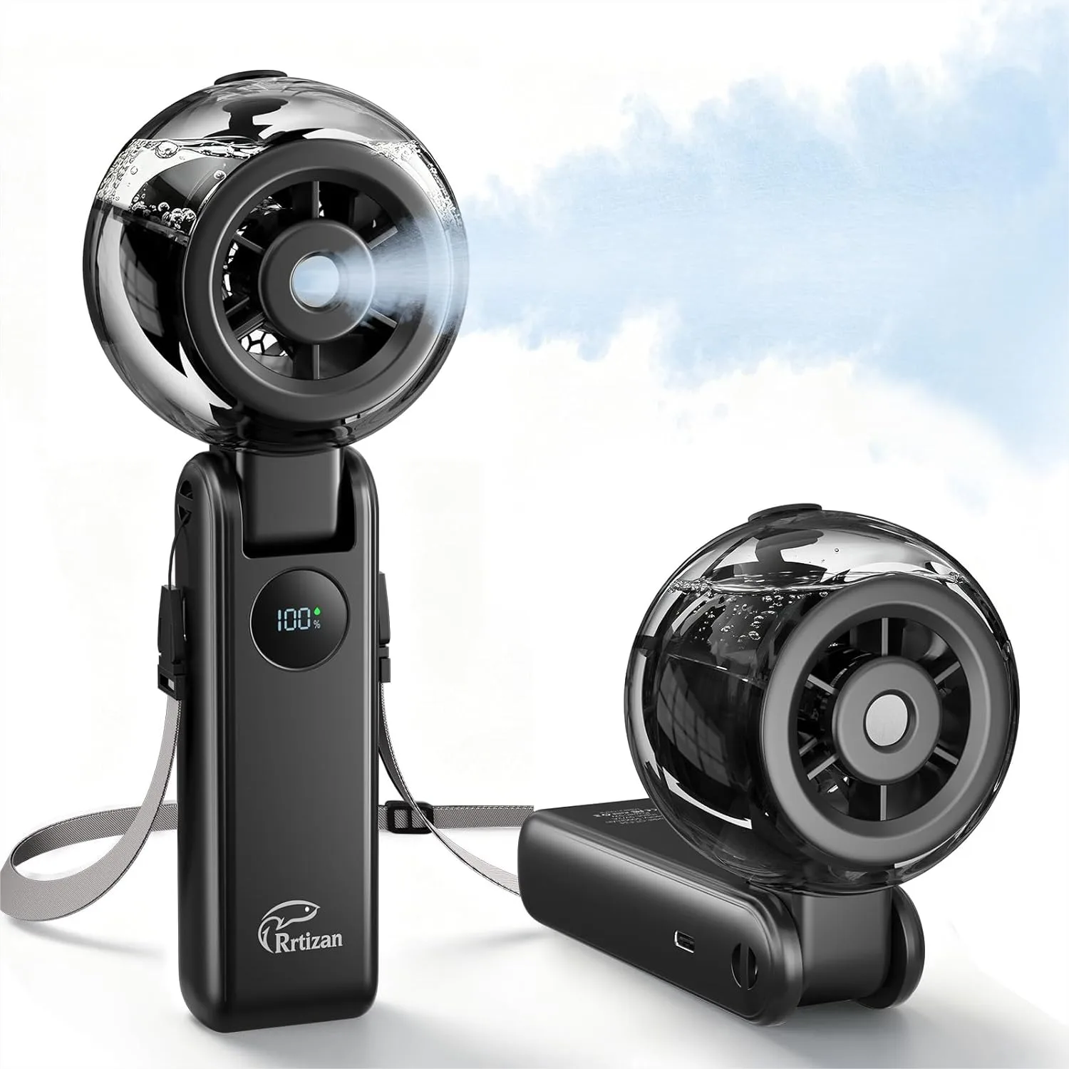 

Handheld Misting Fan Portable with 5000mAh Battery, Personal Mister for Cooling at Summer Outdoor Travel Beach, Gift for Women