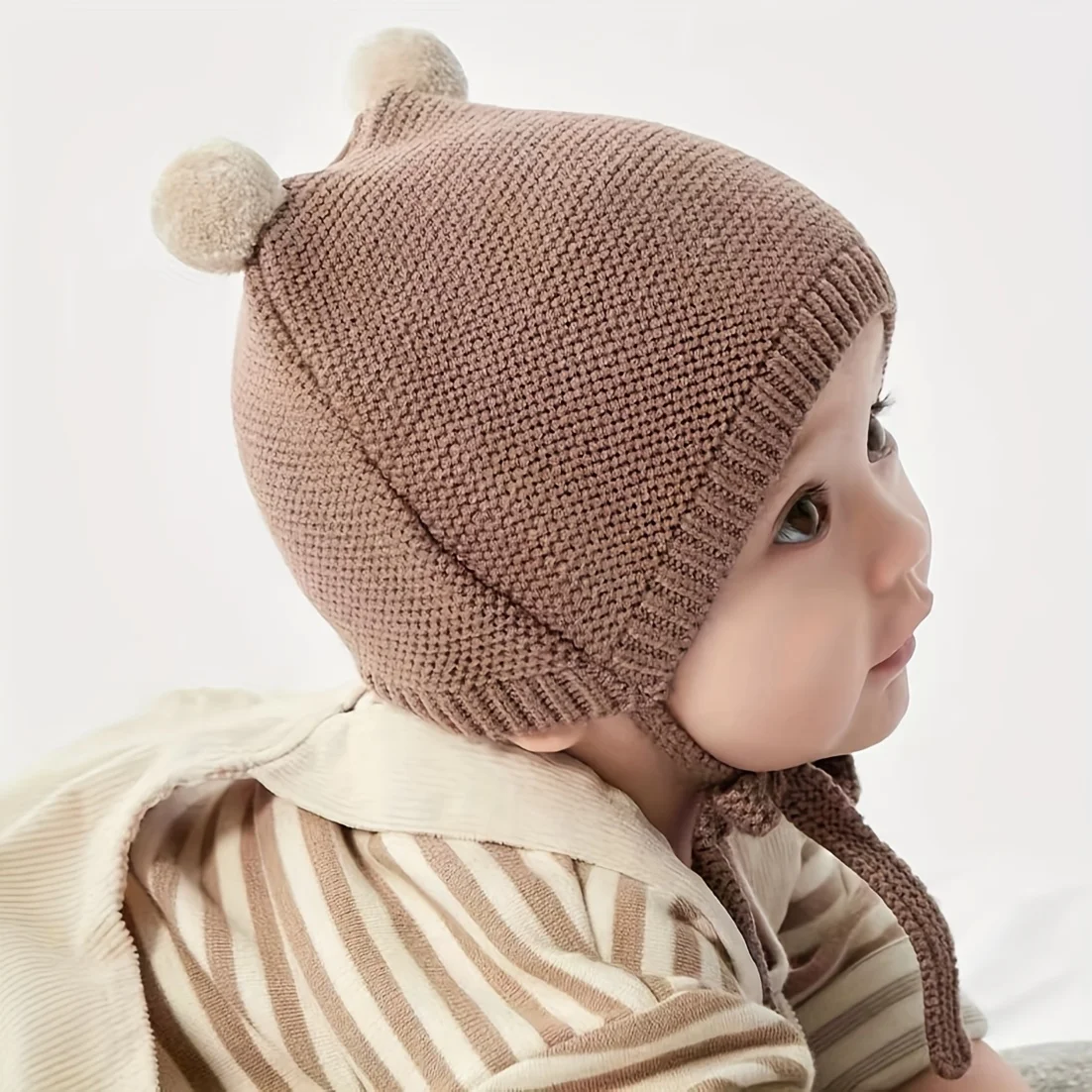 

Baby Knitted Beanie Hat with Pompom Infant Boys Girls Winter Cap Shower Photograph Accessories