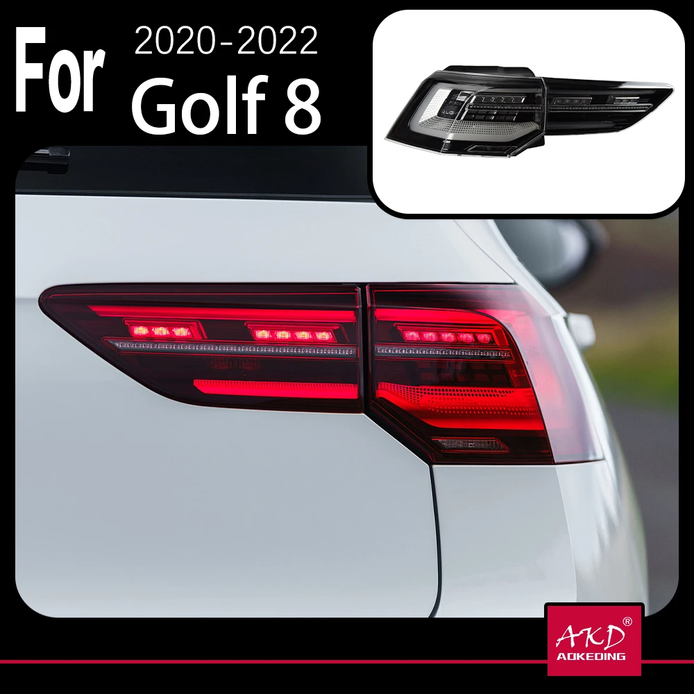 

AKD Car Model Tail Lamp for Golf 8 Tail Lights 2020-2023 Golf 8 LED Tail Light Golf MK8 Rear Stop DRL Brake Auto Accessories