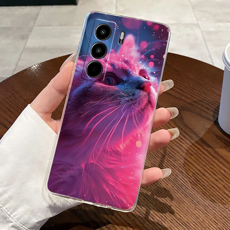 For Itel Power 70 Cases P673L Clear Silicone Jelly Funda Soft TPU Back Cover ITEL POWER70 Cute Rabbit Cat Phone Protective Case