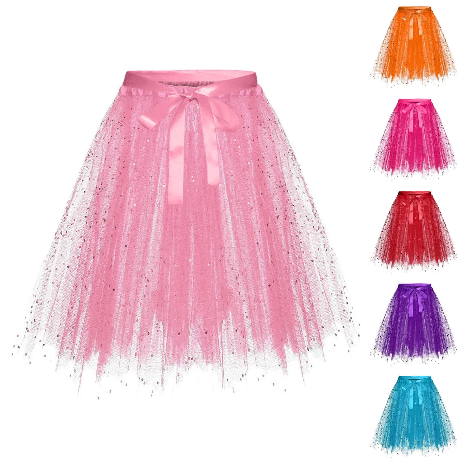 Baby Girl Lace-Up Bow Tulle Skirt Performance Skirt Dancewear Party Costume Kids Girl Ball Gown Skirt Petticoat Jupe Tutu Skirts