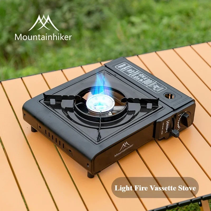 

Mountainhiker Газовая плита для кемпинга 3000 Вт с высокой мощностью, уличная портативная карточная плита, кассетная горелка для пикника, барбекю, пешего туризма, треккинга