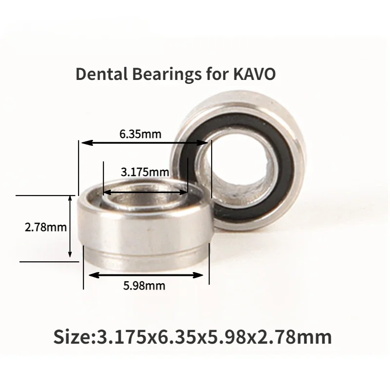 

5/10pcs Stepped Ceramic Dental High Speed Bearings for KAVO Handpiece 3.175x6.35x5.98x2.78mm SR144TLKZWN