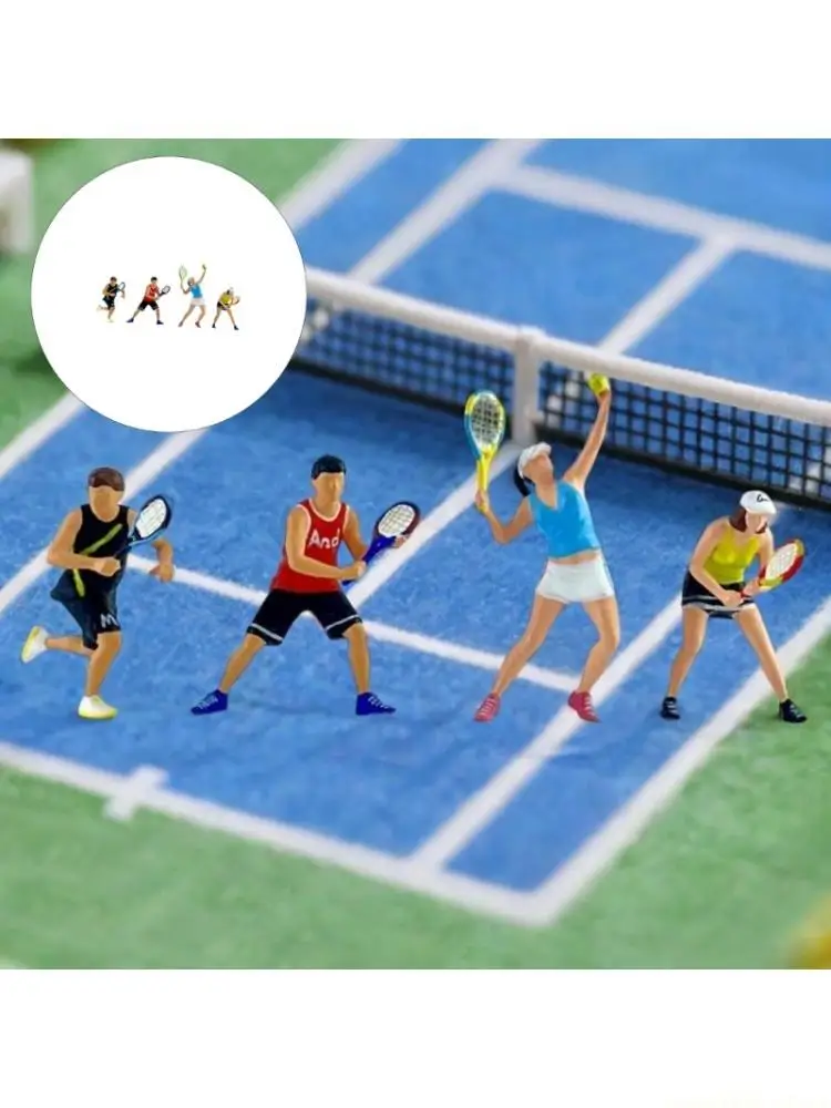 1:64 Scale Miniature Figure Realistic Miniature People Tennis Player Figure Model