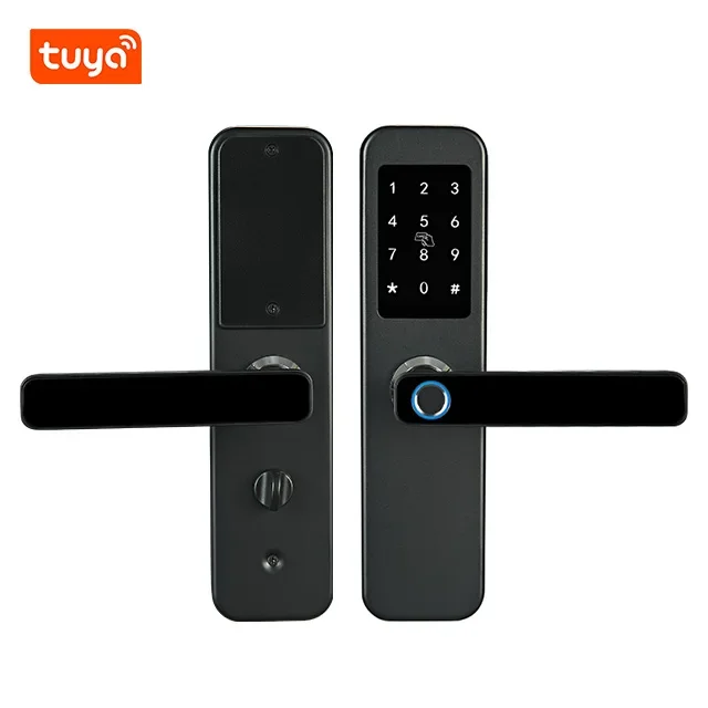 Smartsteps Waterproof Tuya Wifi App Smart Door Lock Biometric Lock Fingerprint Door Handle Digital Keyless Lock