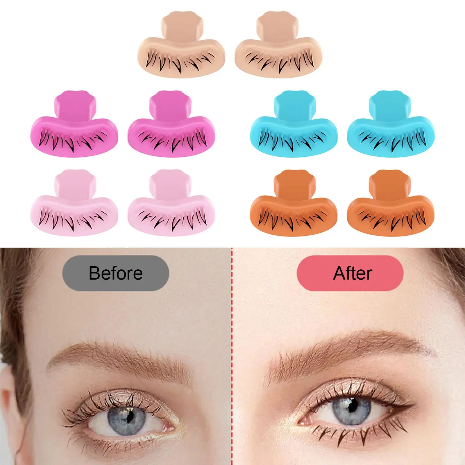 2x Lazy Quick Makeup ภายใต้เทมเพลตขนตาภายใต้ Eyelash Stamper สําหรับผู้หญิง