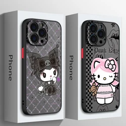 Hello Kitty Kuromi Melody For Apple iPhone 15 14 13 12 11 Mini Pro Max 8 7 6S 6 XR X XS Plus Frosted Translucent Phone Case