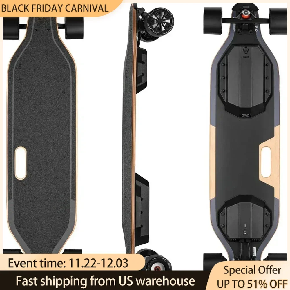 Electric Skateboard, with Remote, Top Speed of 29 Mph, Smooth Braking, Easy Carry Handle Design, Suitable, Electric Skateboard