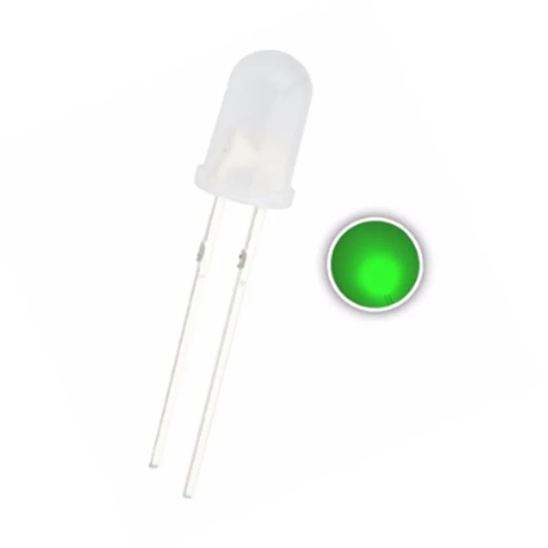 NEW 1000pcs 5mm Green Dip Led Diffused 525nm 20ma Ultra Bright Lamp Light Beads Direct plug LED