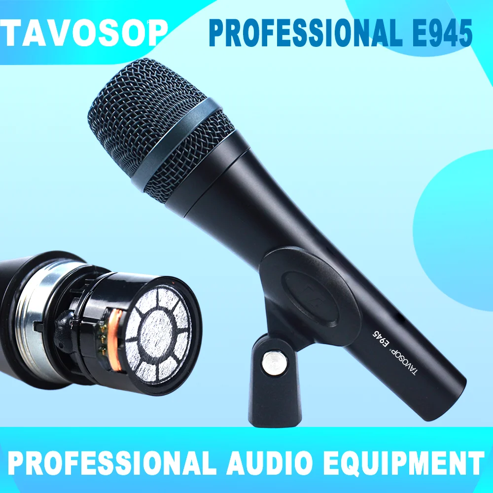 TAVOSOP 945 Wired Dynamic Super-Cardioid Vocal Microphone Handheld Mic for Live Vocals Karaoke Mic