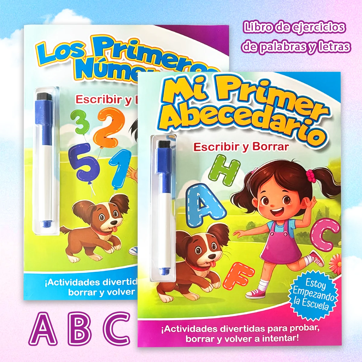 

Многоразовые материалы для изучения испанского языка с рукописными надписями для развития навыков письма у детей, подарок для дошкольного образования.