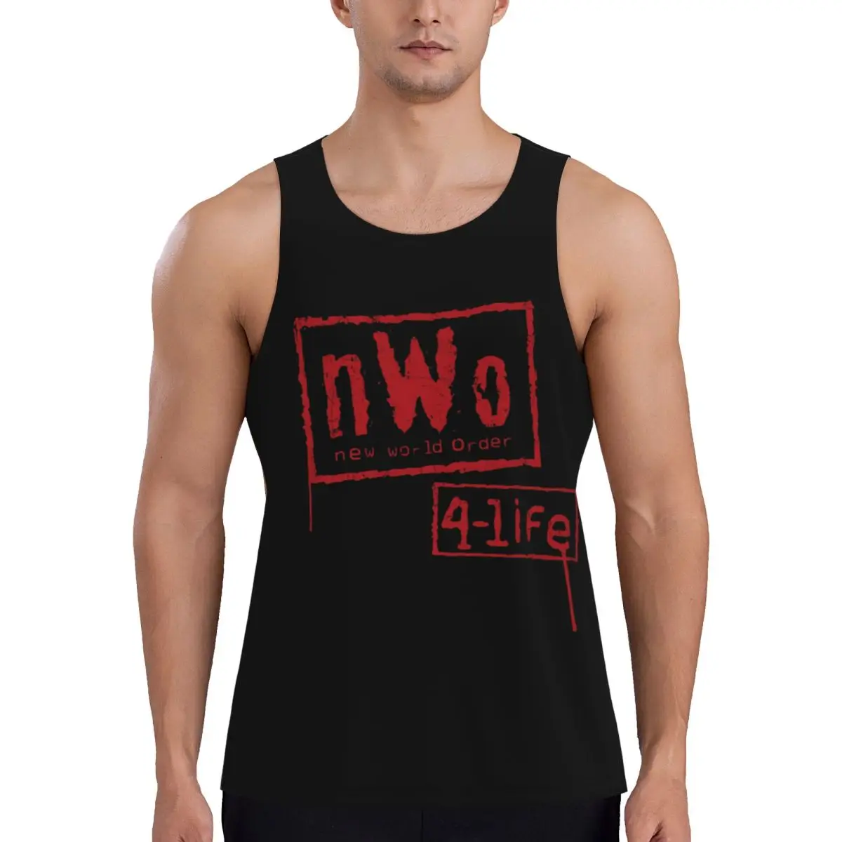 Nwo 4-Life Red Bodybuilding Printed Tank Tops Men Muscle Ve…