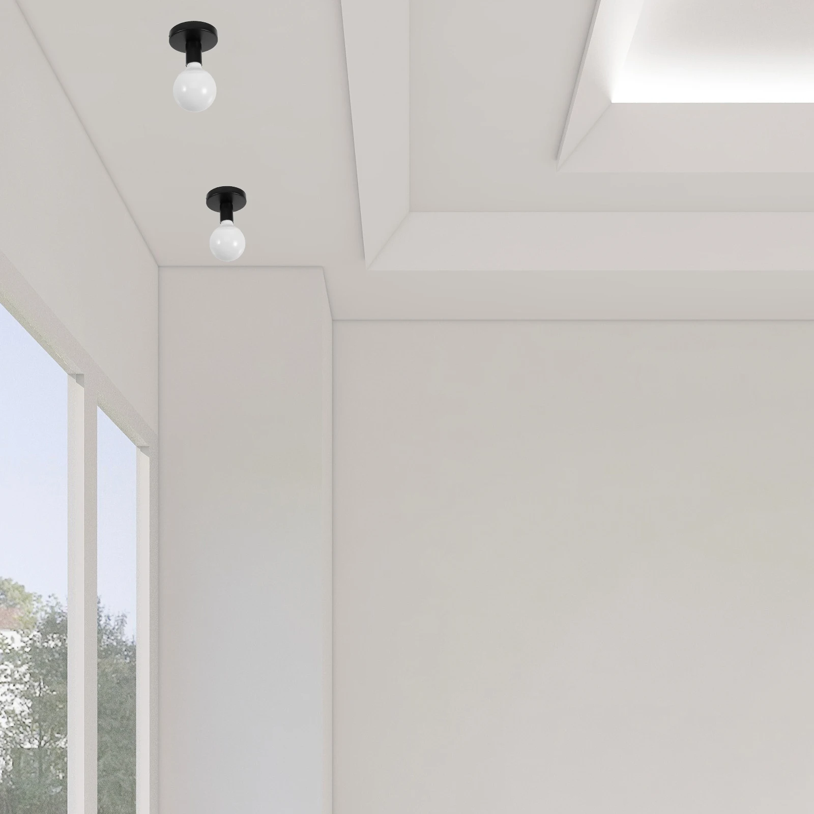 

Retro Industrial Flush Mount Ceiling Light E27 Socket Durable Soft Lighting For Bedroom Hallway Corridor Entryway Farmhouse