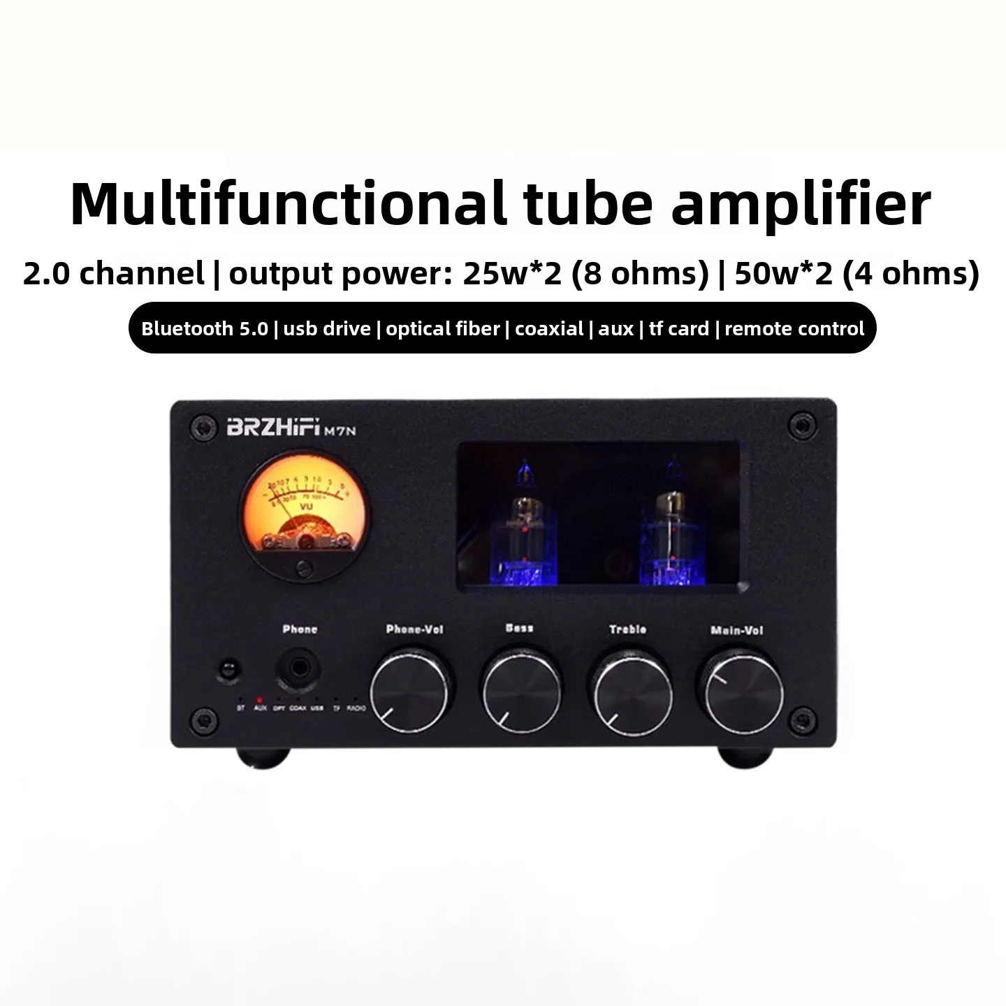 CHN 2027 New BRZHIFI PAD-M7N Home Digital Power Amplifier M7N Electronic Tube Fever High Fidelity Gallbladder Bluetooth 5.0