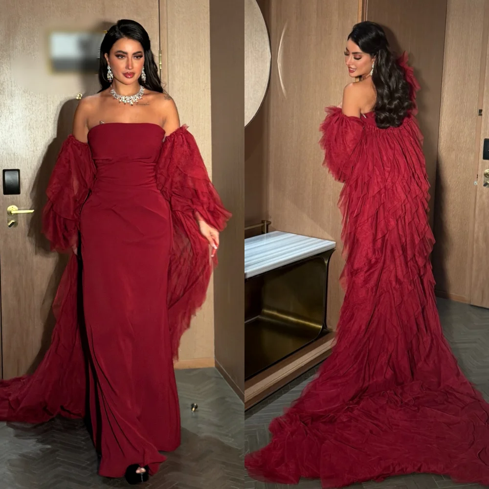 

Customized Women Luxury Evening Dress Pleat Temperament Charming Trumpet Long Dresses Bespoke Occasion Elegant Party Wedding