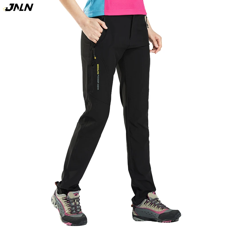 

JNLN Waterproof Hiking Pants Women Summer Quick Dry Trekking Camping Running Rain Pants Outdoor Sports Stretch Mountain Trousers