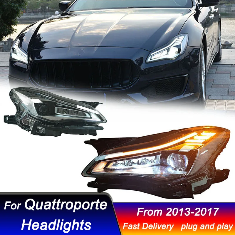 Car Led Headlights For Maserati Quattroporte 2013-2017 full LED Head Lamp Upgrade DRL Dynamic Signal Lamp Front light Assembly