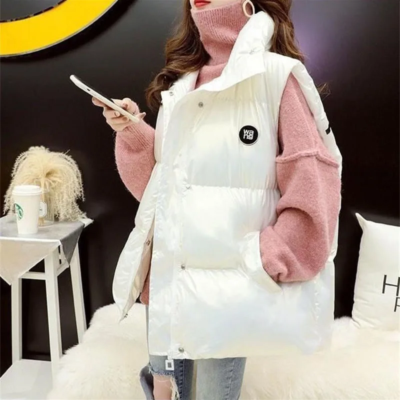 2025 nuova moda invernale giacca imbottita in cotone donna gilet giacche donna gilet allentato cappotto autunno inverno gilet outwear femminile