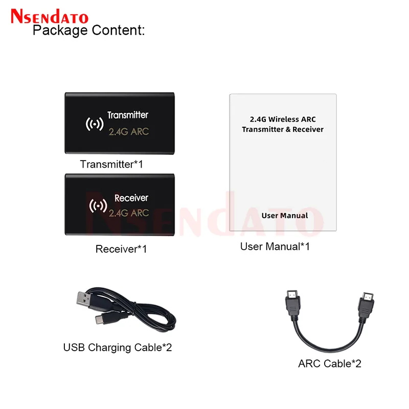 Imagem -06 - Kit Transmissor e Receptor de Áudio Hdmi sem Fio 2.4g Arc Audio Extender Adaptador para tv Projetor pc Som Bar 50m