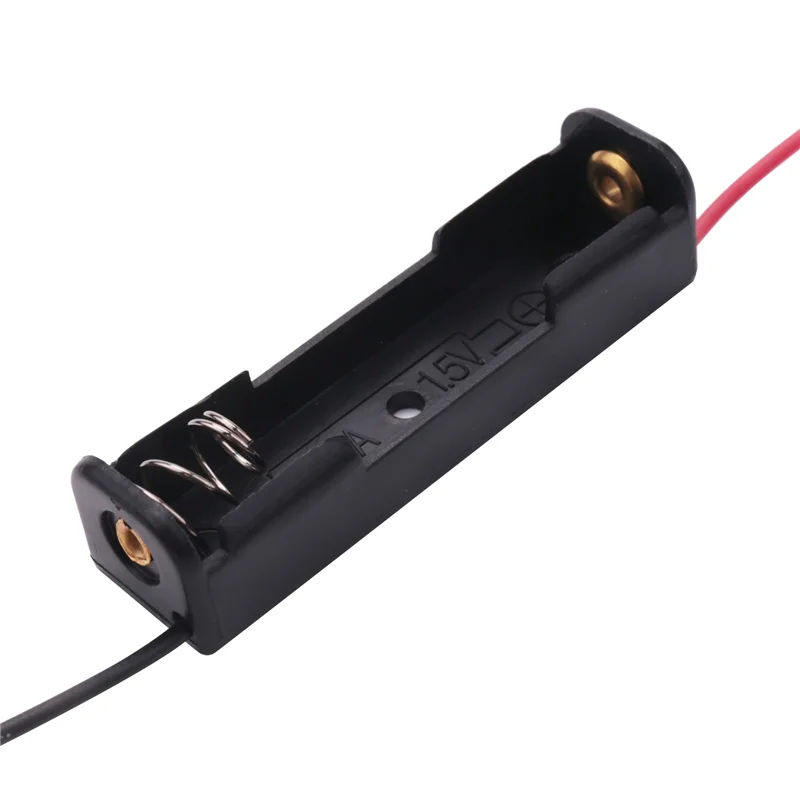 AAA 배터리 거치대 플라스틱 케이스 보관함, 유선 커넥터, 블랙, 1.5V, 6 개