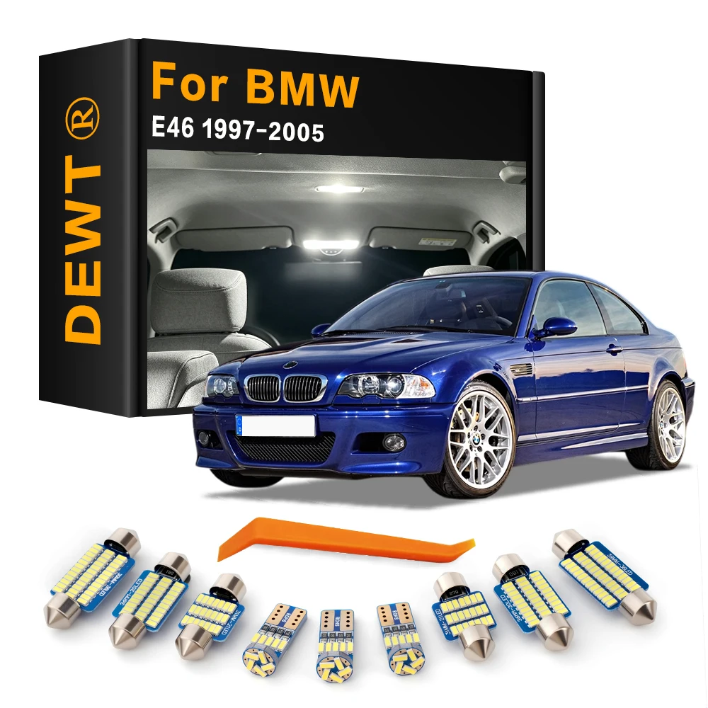 12 Stück für BMW 3er Serie E46 1997-2005 2004 2003 2002 2001 2020 2019 Auto-LED-Innenraumbeleuchtungs-Set Sonnenblende Kofferraumlampe Canbus – Detail 1
