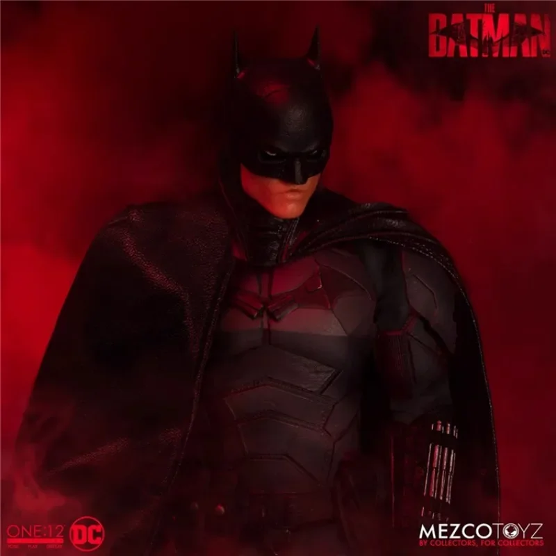 Authentic Spot Mezco New Batman 2022 Robert Pattinson 1/12 Doll Mobile Model Toy Gift Movie Anime Multiverse Collection