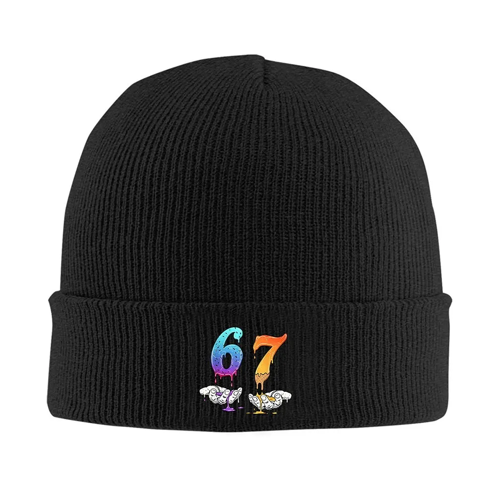 Hands Holding Dripping Numbers Knit Beanie Hat Soft Warm Winter Cap for Men Women Daily Wear