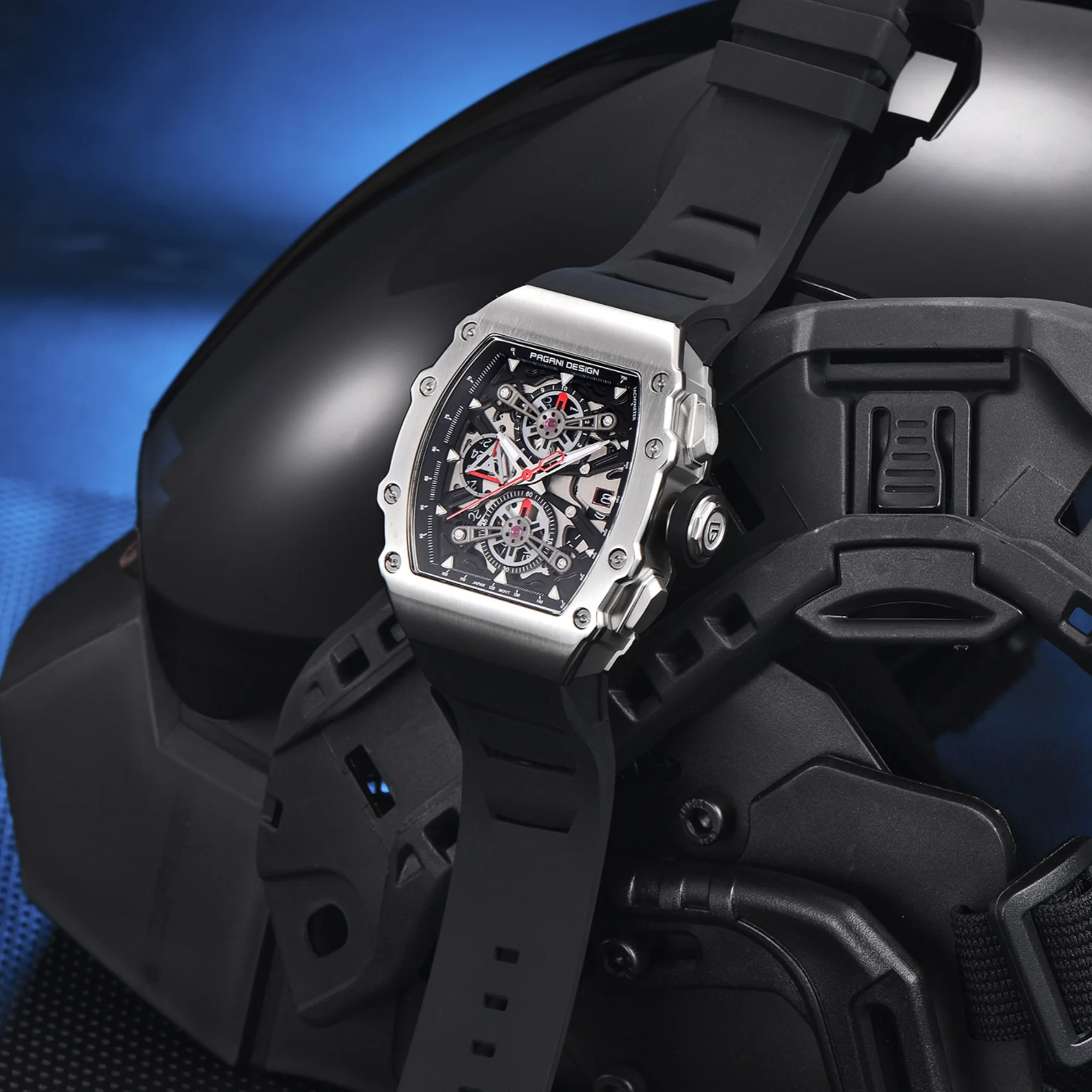 PAGANI DESIGN 2025 جديد VH88 موضة ساعة كوارتز رجالية جوفاء الياقوت الفولاذ المقاوم للصدأ مقاوم للماء 5Bar reloj hombre