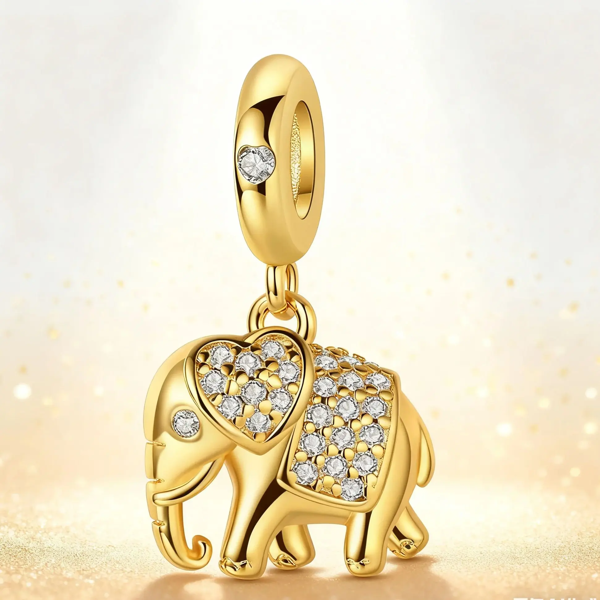 

Dangle Charm 925 Silver Elephant Zircon Original Pendant Fit Bracelet Necklace DIY Fashion Jewelry