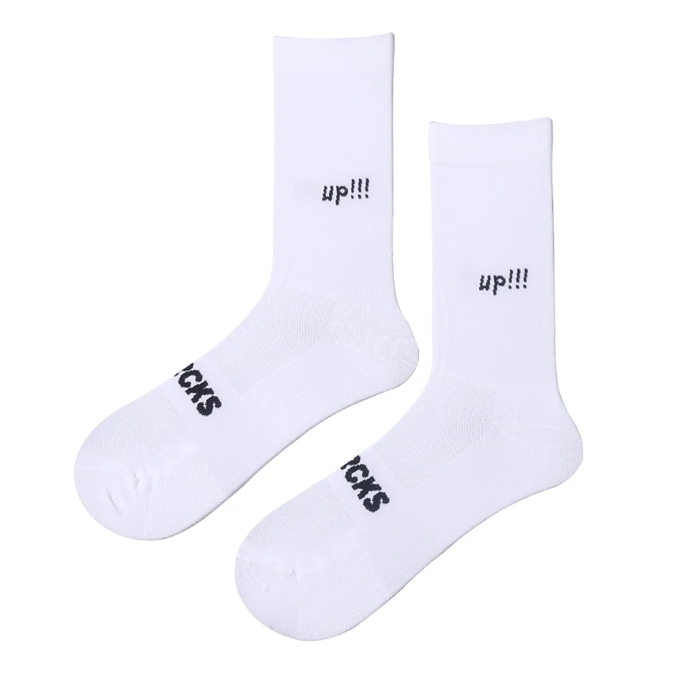 AliExpress NONE Sporcks Cycling Socks with Letter Pattern, Lightweight for All Seasons, Unisex Road Bike Sports Trendy Breathable High-Elasticity Wear-Resistant Mid-Calf Socks