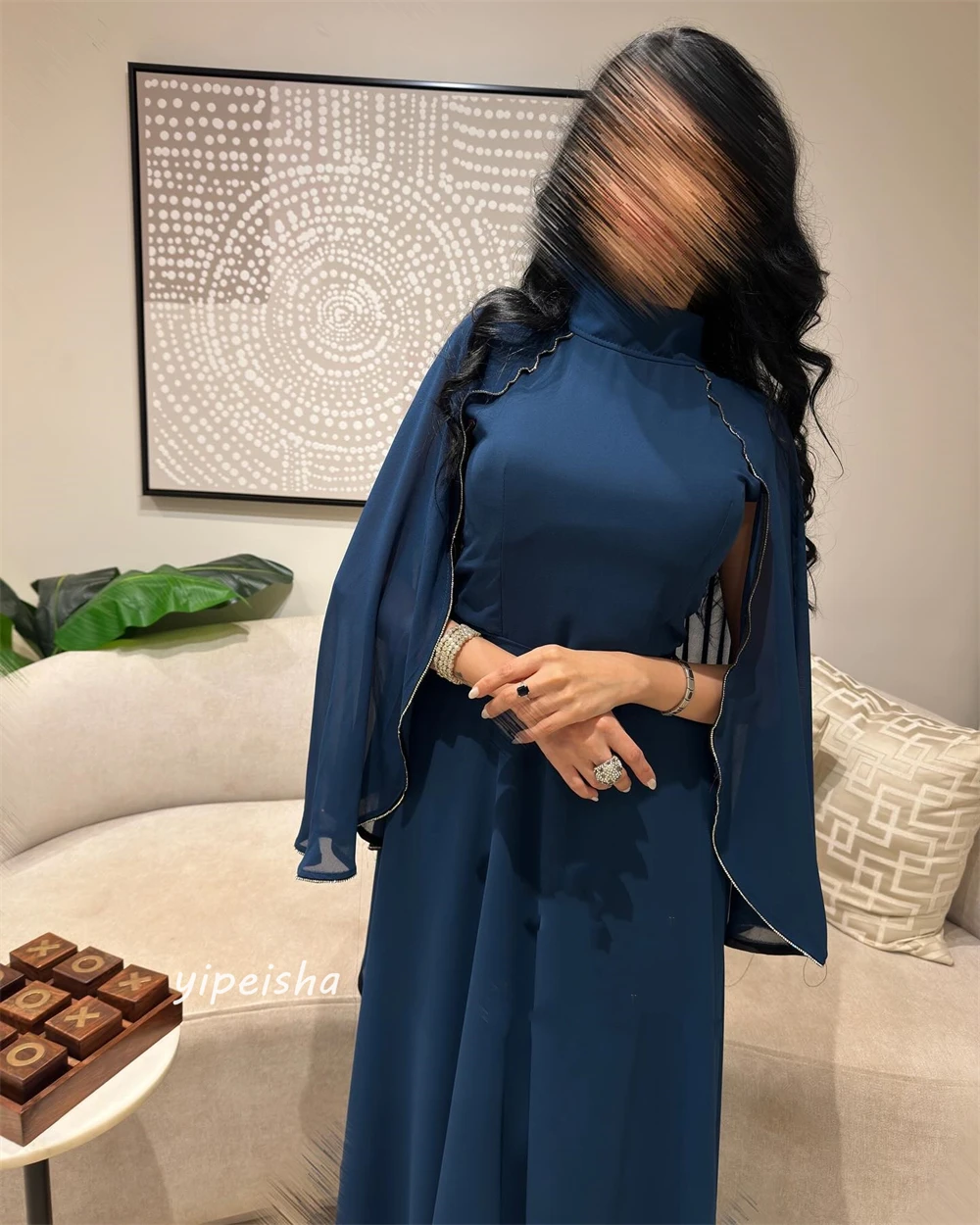 Vestido de graduación de Arabia Saudita, vestido Midi de satén fruncido, cuello alto, línea A, ocasión a medida, Playa