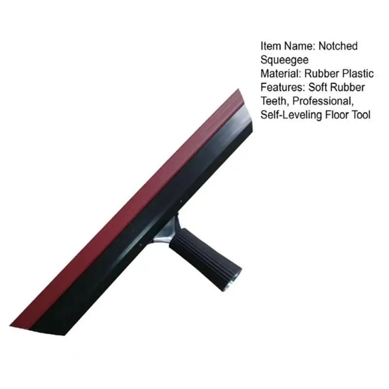 A02M-Soft Rubber Rake Brush Rubber Plastic Handle, Floor Paint Construction Tool, Flat Mouth Design 18Cm