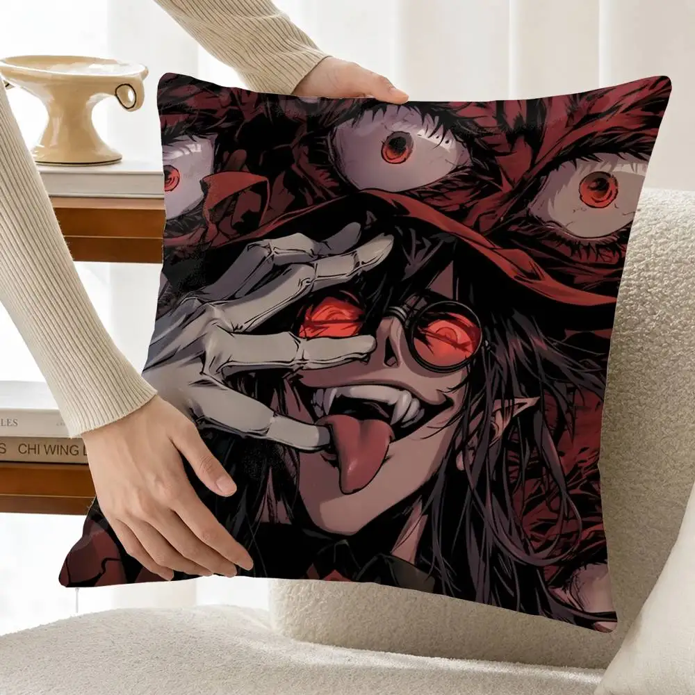 Hellsing A-Alucard Customizable Square Pillow case Double Sided Print Sofa Bedroom Decor Cushion Cover