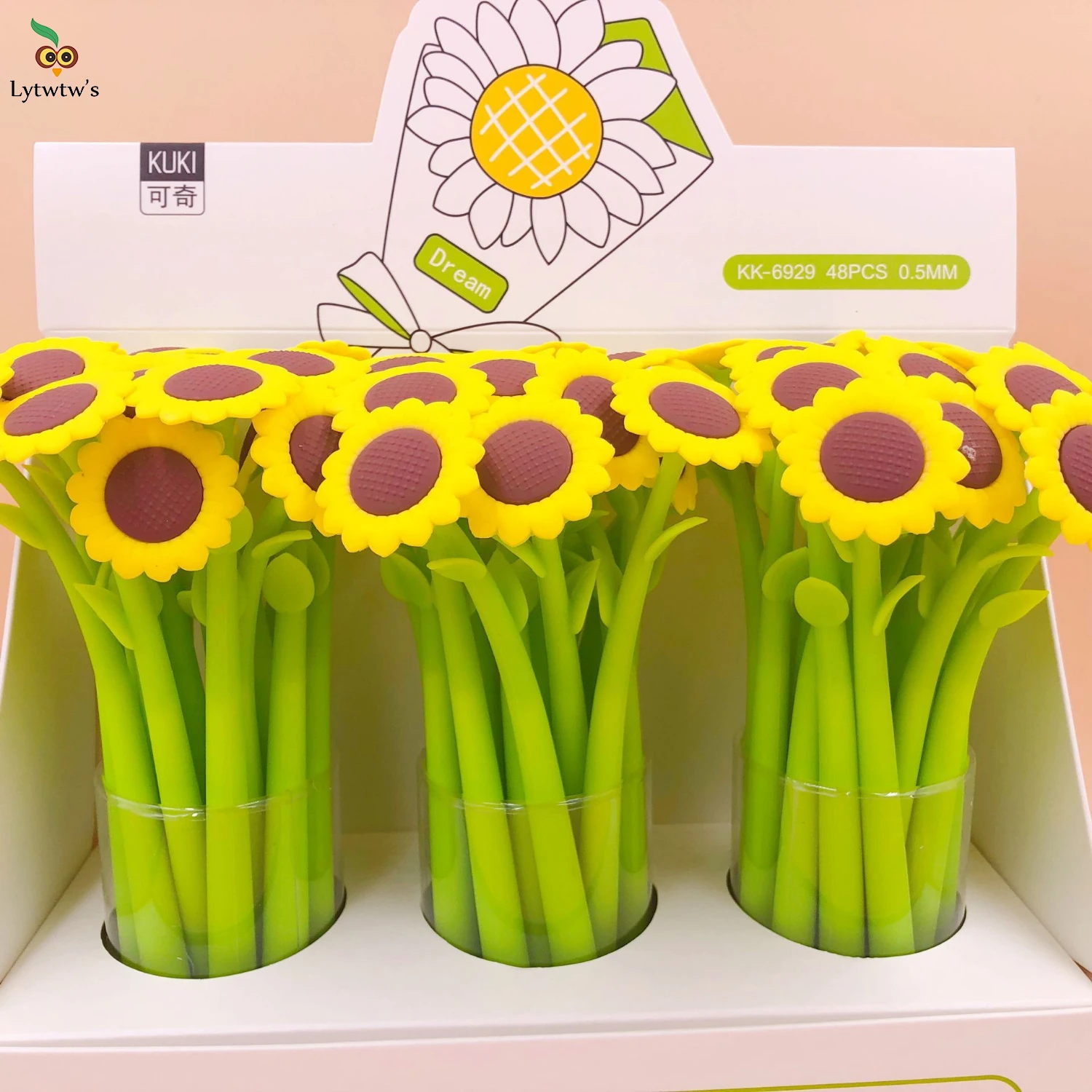 1Pcs cute kawaii Lytwtw's Sunflower Sun Flower Gel Pen Office School Supplies stationery creative sweet pretty lovely funny soft