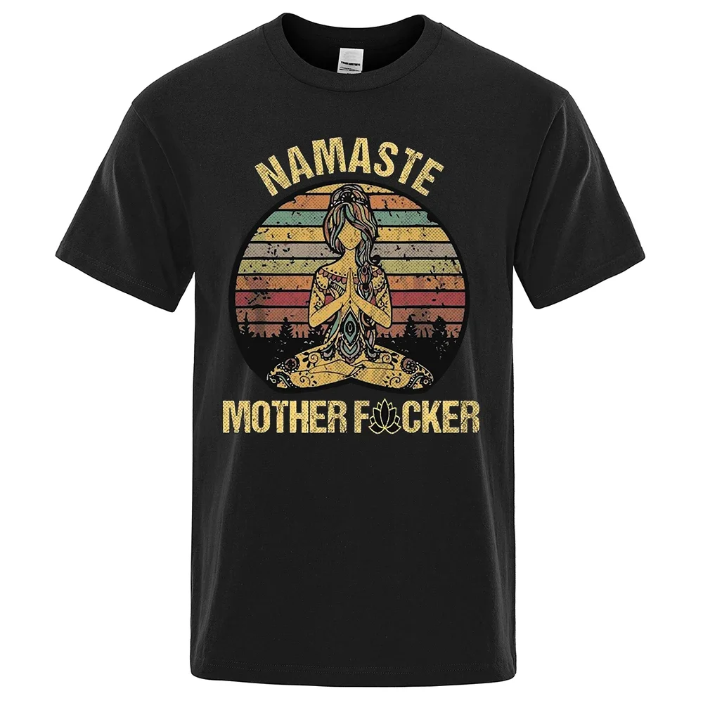 Vintage Namaste Mother Explicit Funny T-shirt T Shirt Men Tshirt Men Cotton Tees Tops Harajuku Short Sleeve Oversized Clothing