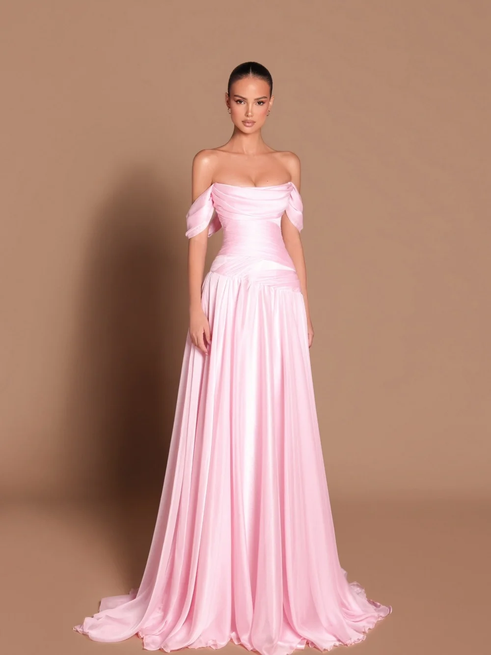 GraceProm romantische off-shedder avondjurk 2026 ruches lijfje tapijtjurk klassieke a-lijn vloerlengte feestjurk فسات