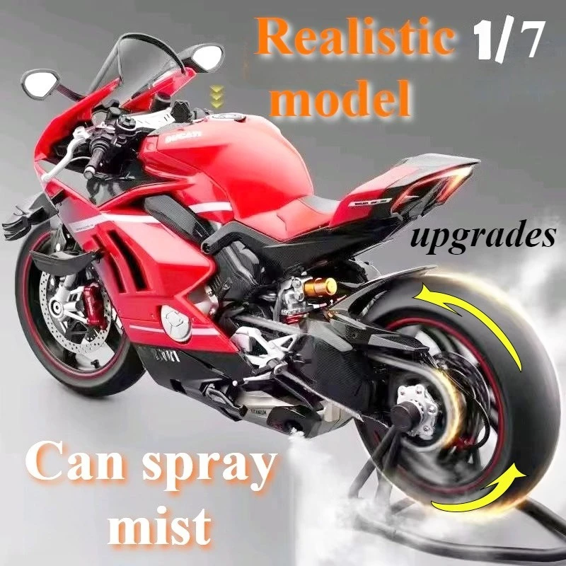 

For 1:7 Ducati V4S aluminum alloy motorcycle simulation casting metal street motorcycle model can be sprayed