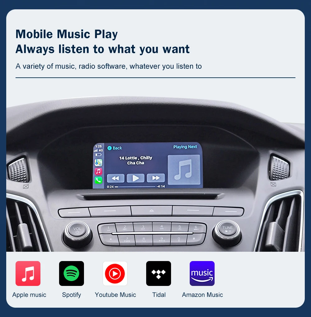 Kabelloses CarPlay für Ford Focus Escape Fiesta C-max Sync 2 Android Auto Interface Mirror Link AirPlay Car Play Funktion – Detail 11