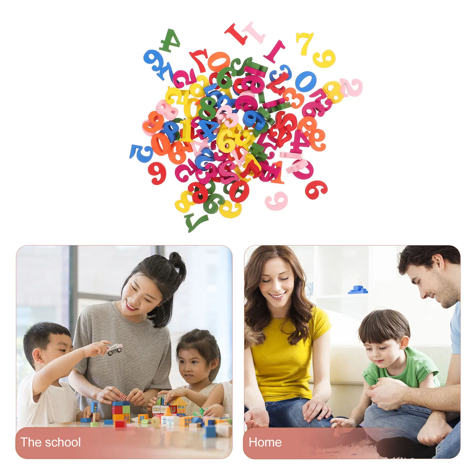 

200Pcs Wood Numbers Color Cognitive Block Children Educational Number Learning Set Number Toys Toys Colorful