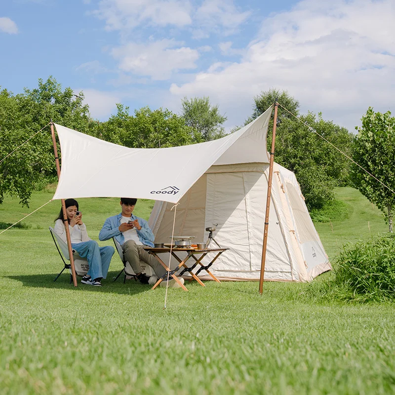 5.8 Air Tent-Beige Wholesale 2-4 Person Camping Tent Luxury Potable Party Camping Luxury Family Foldable Inflatable Tent