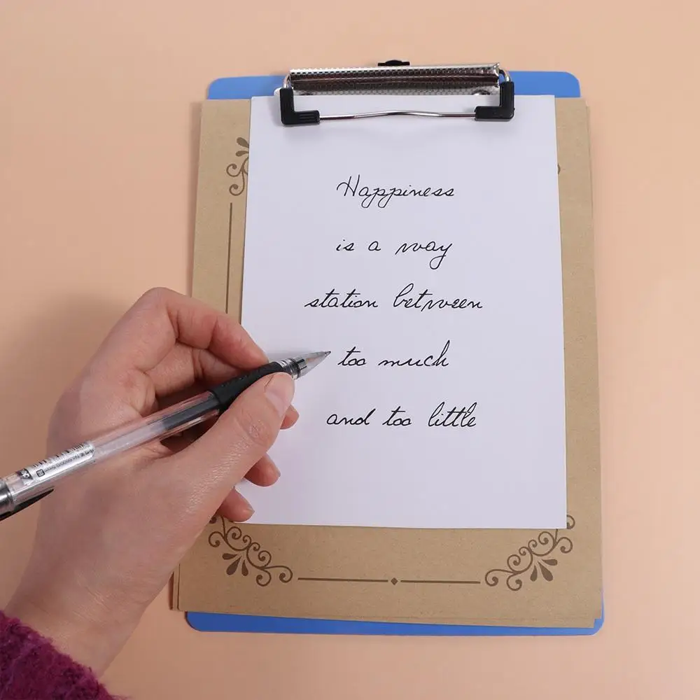 With Low Profile Gold Clip A4 Writing Clipboard Writing Sheet Pad Document Folder A4 A5 File Folder Writing Tablet Writing Pad