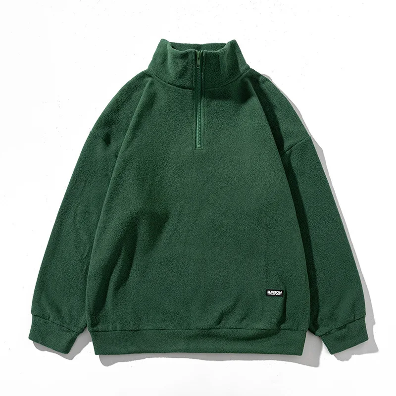 Sudadera con capucha para hombre y mujer, abrigo holgado de lana Polar de Color liso con cuello levantado, estilo Hip Hop, ideal para estudiantes y parejas, novedad de otoño e invierno, 2024