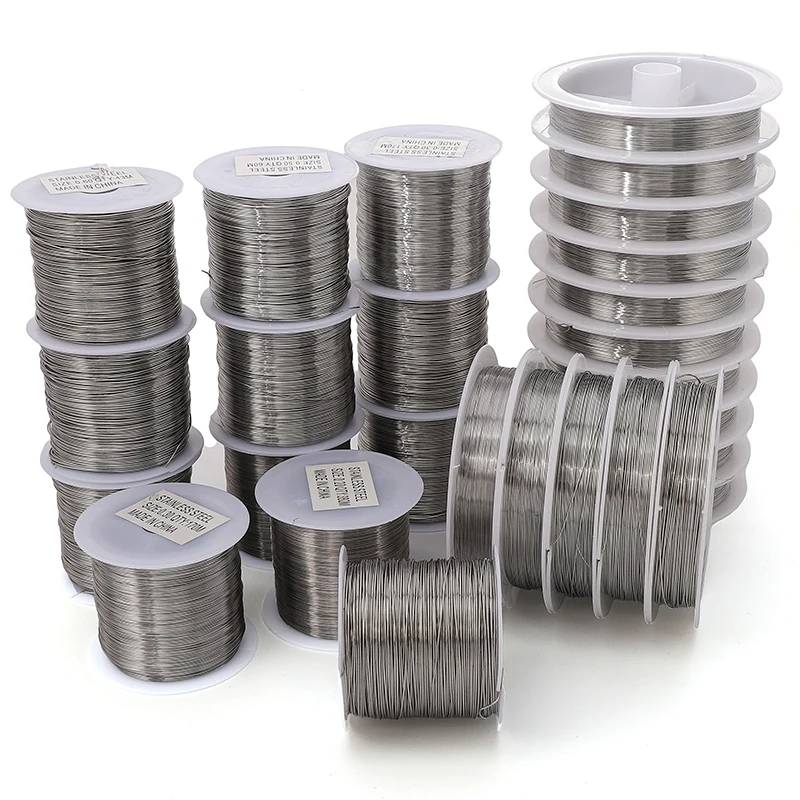 11-380Meters 0.2 0.3 0.4 0.5 0.6mm Soft Steel Wire Craft Beading Wire For Jewelry Making DIY Bracelet Charms Keyring Accessories
