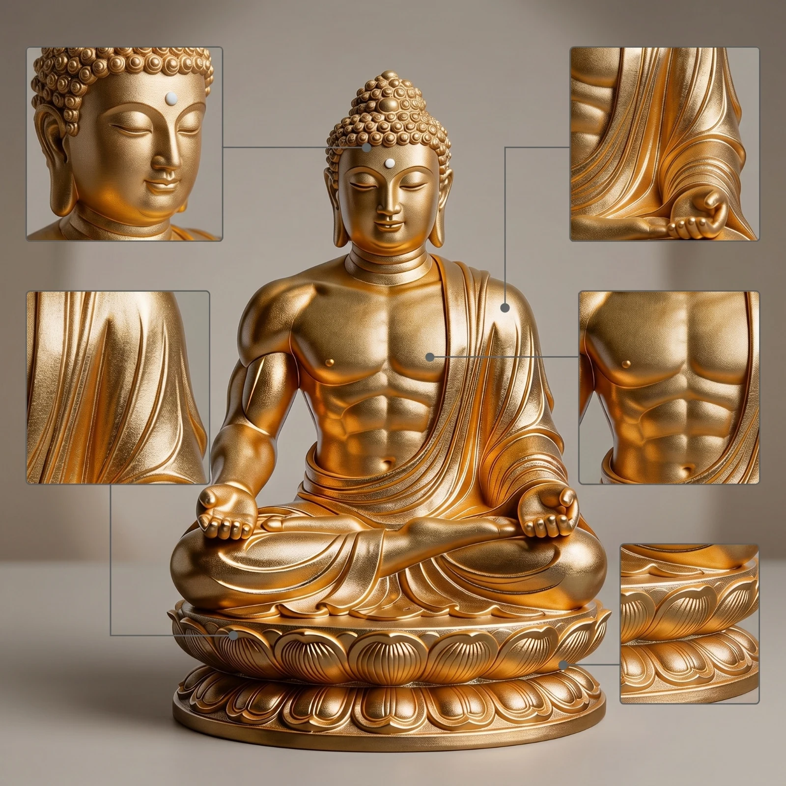 Picture 7: Statue with Lotus Pedestal Compact Meditating Buddha Statue Buddha Figurine Peaceful Zen for Desk, Meditation Corner
