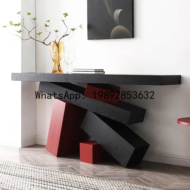 

X5-19 Color Block Entryway Table Light Luxury High-End Entryway Wall-Mounted Console Table