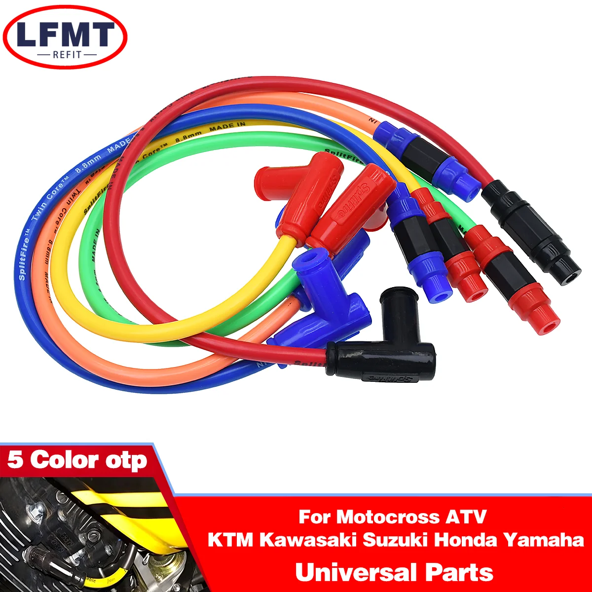 

For KTM Kawasaki Suzuki Honda Yamaha Motorcycle 8.8mm High Quality Silicone Rubber Lgnition Coil Spark Plug Iridium Power Cable