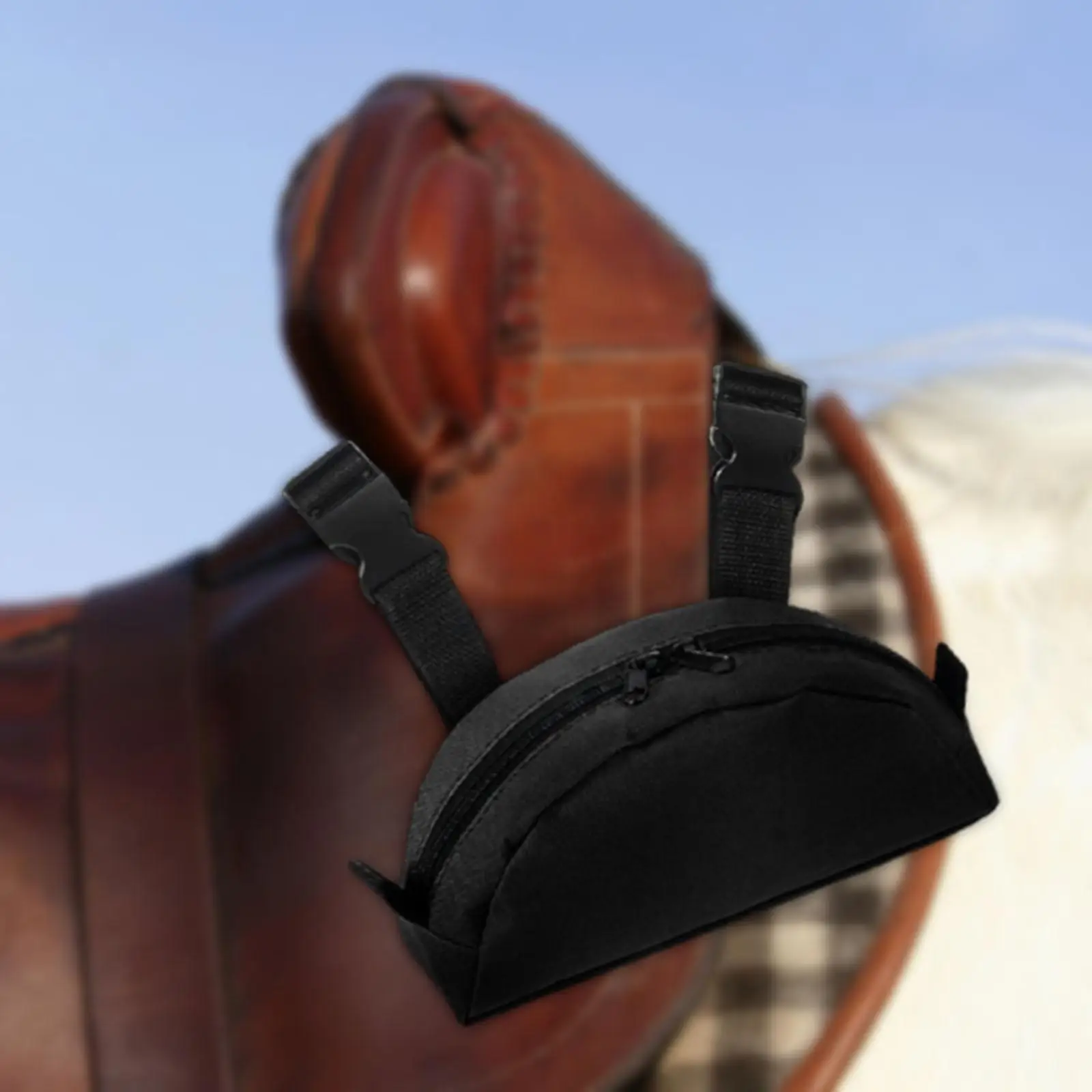 حقيبة سرج الفروسية، حقيبة تخزين مدمجة بسحاب أكسفورد لركوب الخيل على شكل ذيل التحمل الغربي